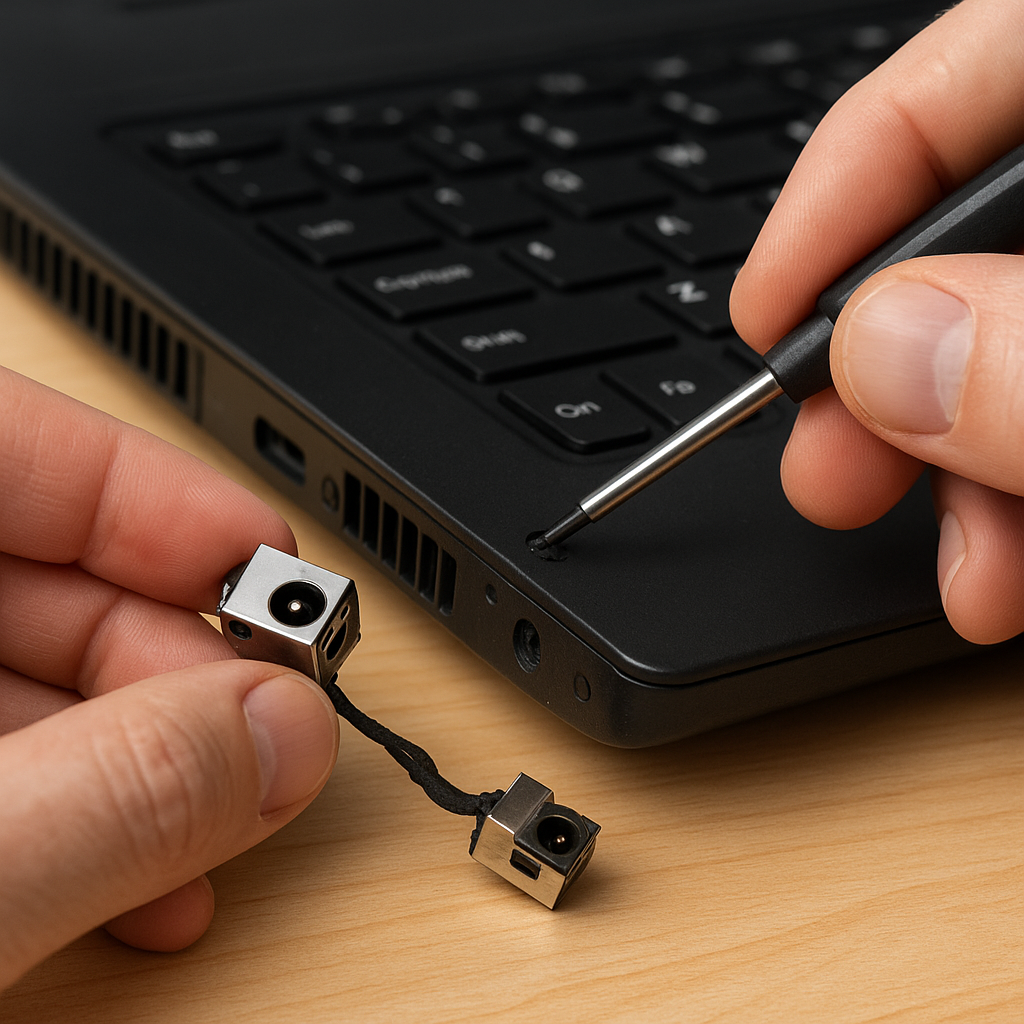 Jak wymienić gniazdo zasilania w laptopie