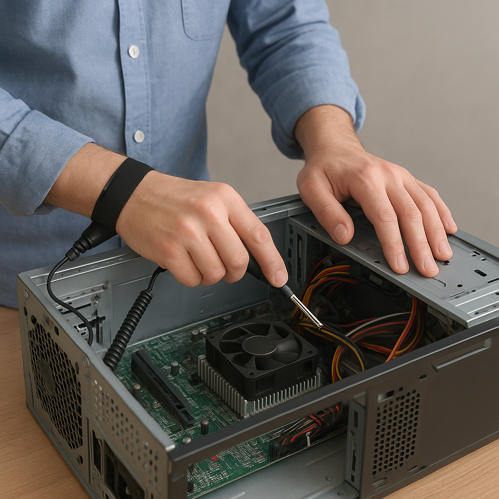 Jak bezpiecznie rozładować ładunki elektrostatyczne przy naprawie PC